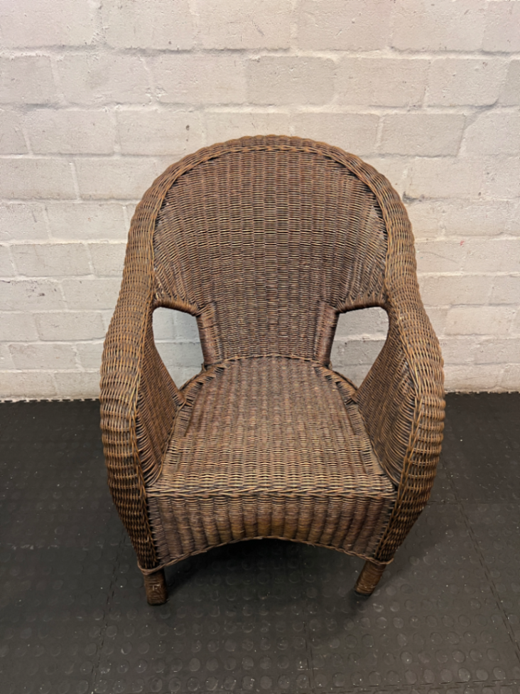 Rattan Tub Chair - Fair Condition - 2ndhandwarehouse.com