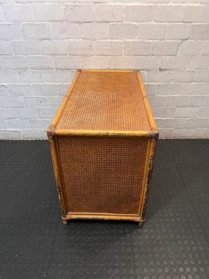 Rattan and Cane Dressing Table with Mirror — Good Working Order - 2ndhandwarehouse.com