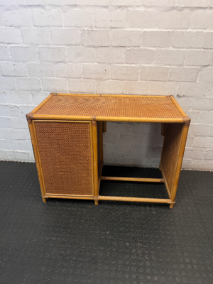 Rattan and Cane Dressing Table with Mirror — Good Working Order - 2ndhandwarehouse.com