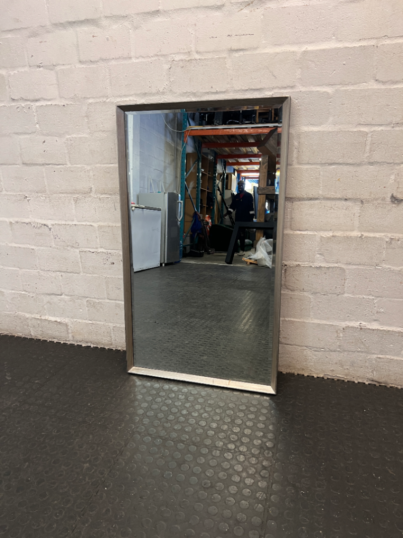 Rectangular Wall Mirror with Slim Metallic Frame - 2ndhandwarehouse.com