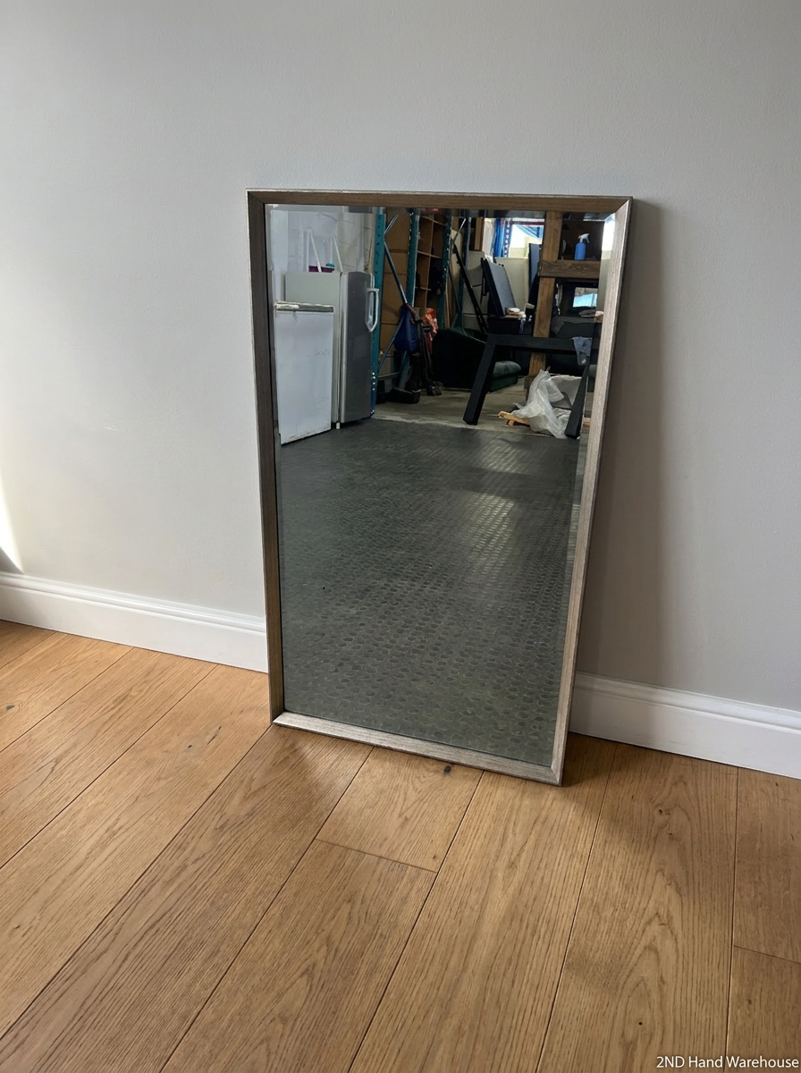 Rectangular Wall Mirror with Slim Metallic Frame - 2ndhandwarehouse.com