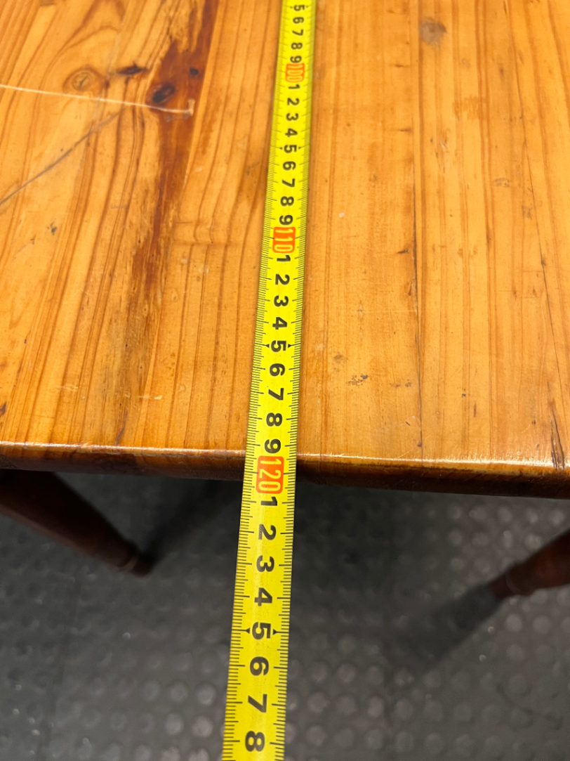 Rectangular Wooden Dining Table with Turned Legs — Fair Used Condition