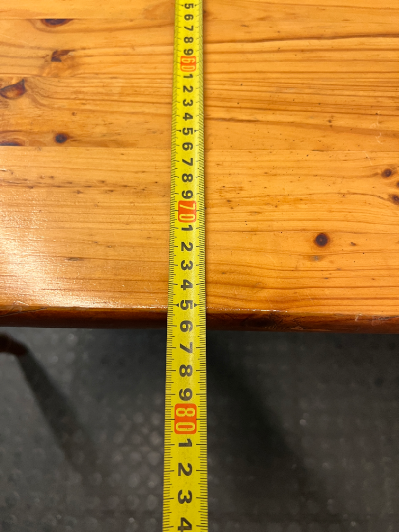Rectangular Wooden Dining Table with Turned Legs — Fair Used Condition
