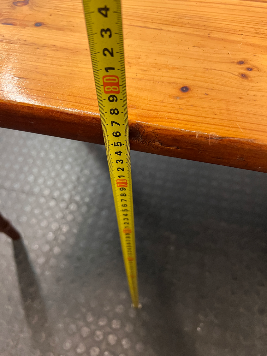 Rectangular Wooden Dining Table with Turned Legs — Fair Used Condition