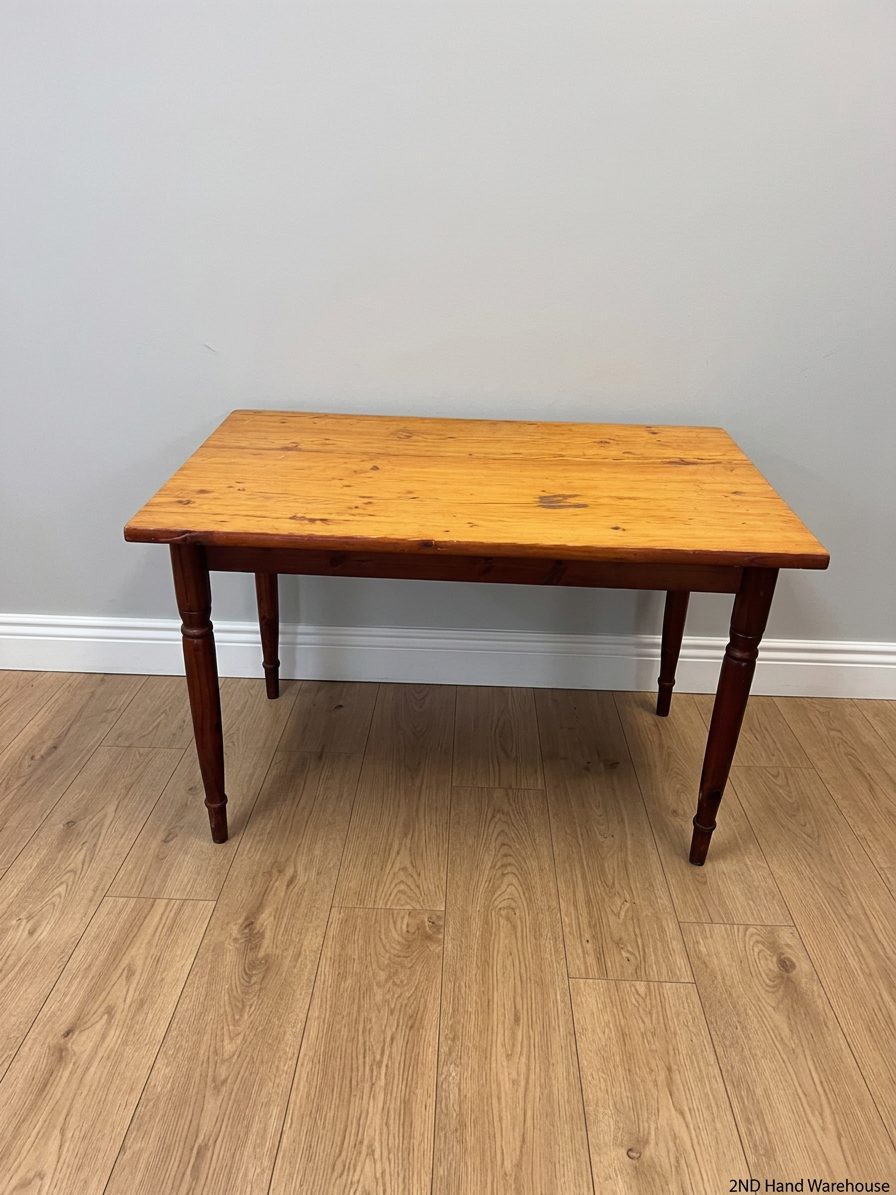 Rectangular Wooden Dining Table with Turned Legs — Fair Used Condition