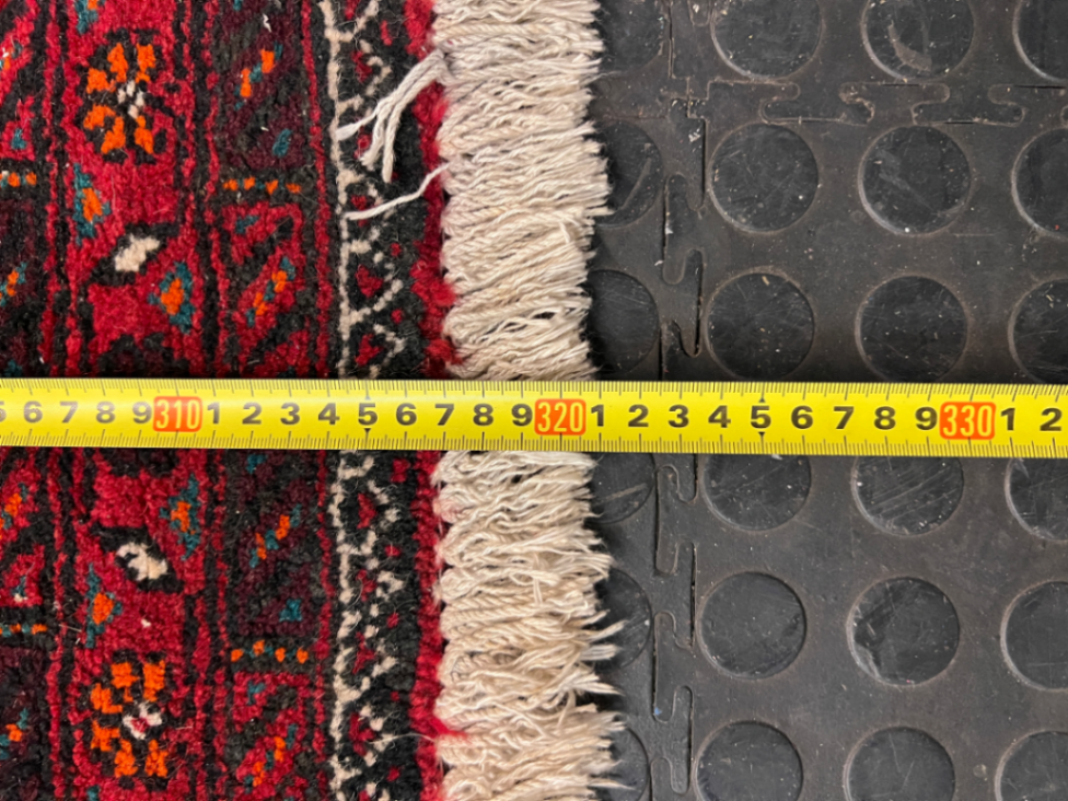 Red Geometric Diamond Pattern Kelim Runner — Used; Fair Condition