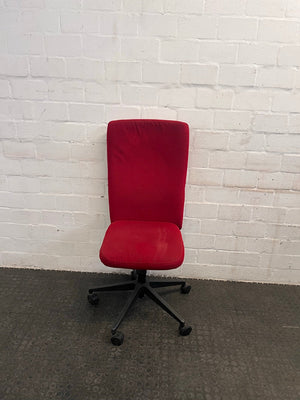 Red Highback Office Chair on Wheels