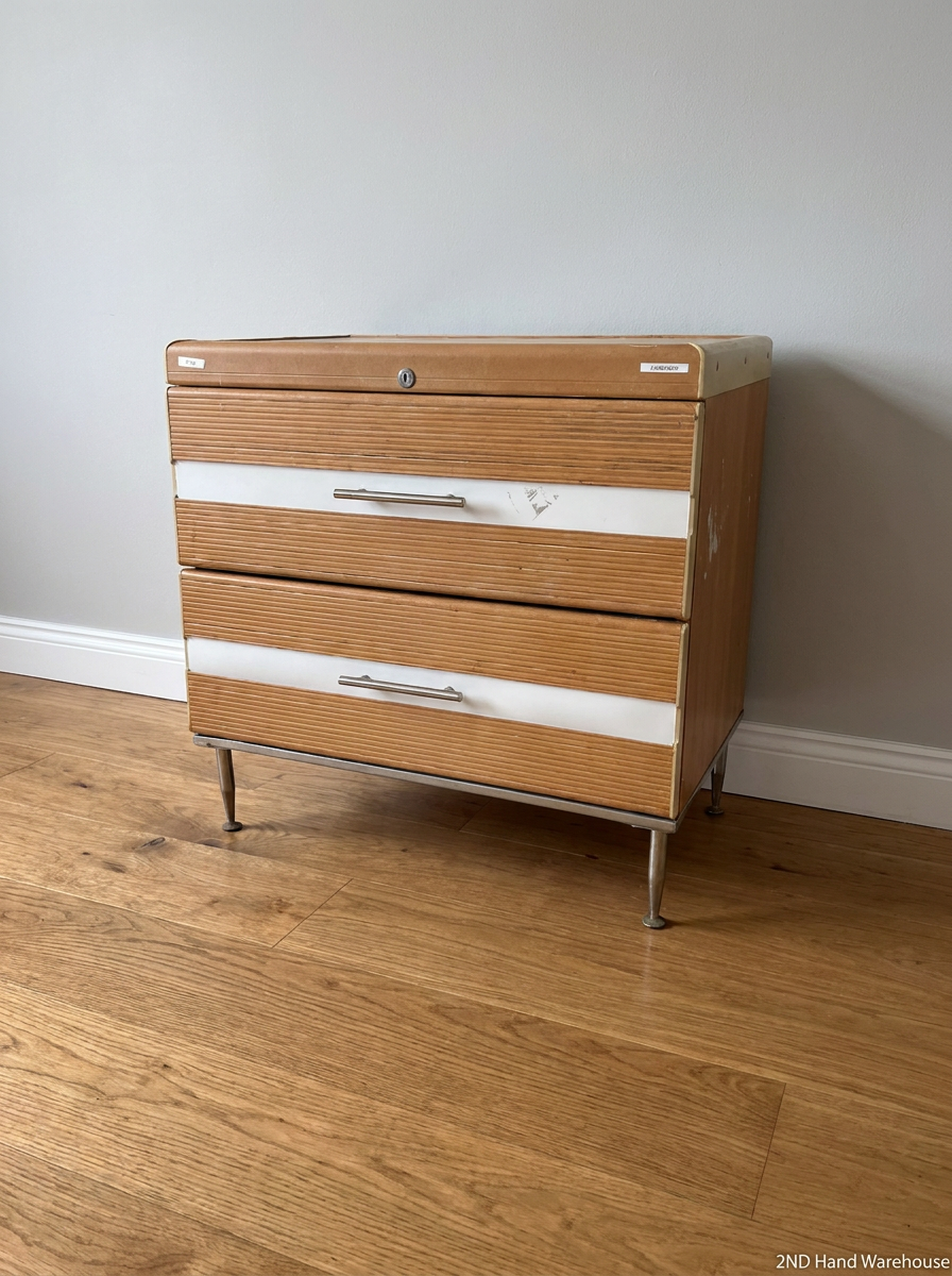 Ribbed Wood-Look Organisation Drawer - Fair Condition, Marks on Front - 2ndhandwarehouse.com
