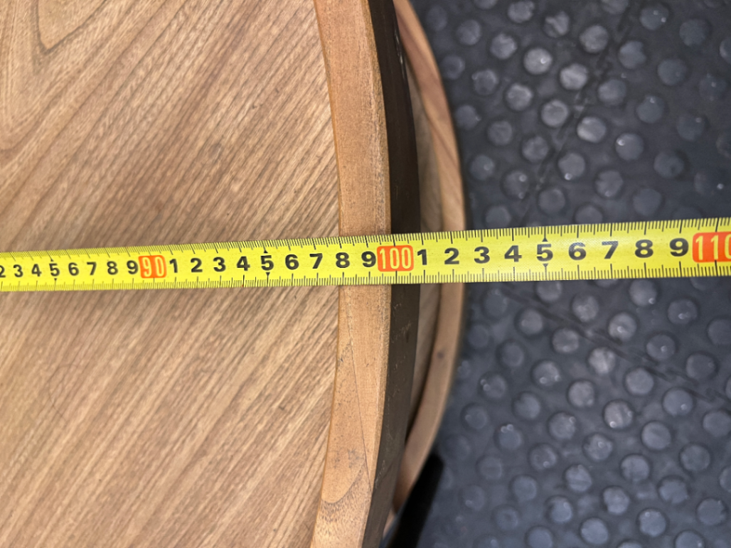 Round Coricraft Double Tier Wood and Metal Coffee Table — Clean and Well-Maintained Condition