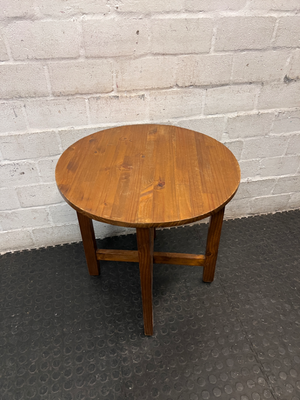 Round Pine Coffee Side Table