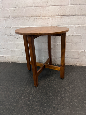 Round Pine Coffee Side Table