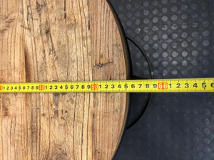 Round Wood and Steel Side Table — Good Pre-owned Condition