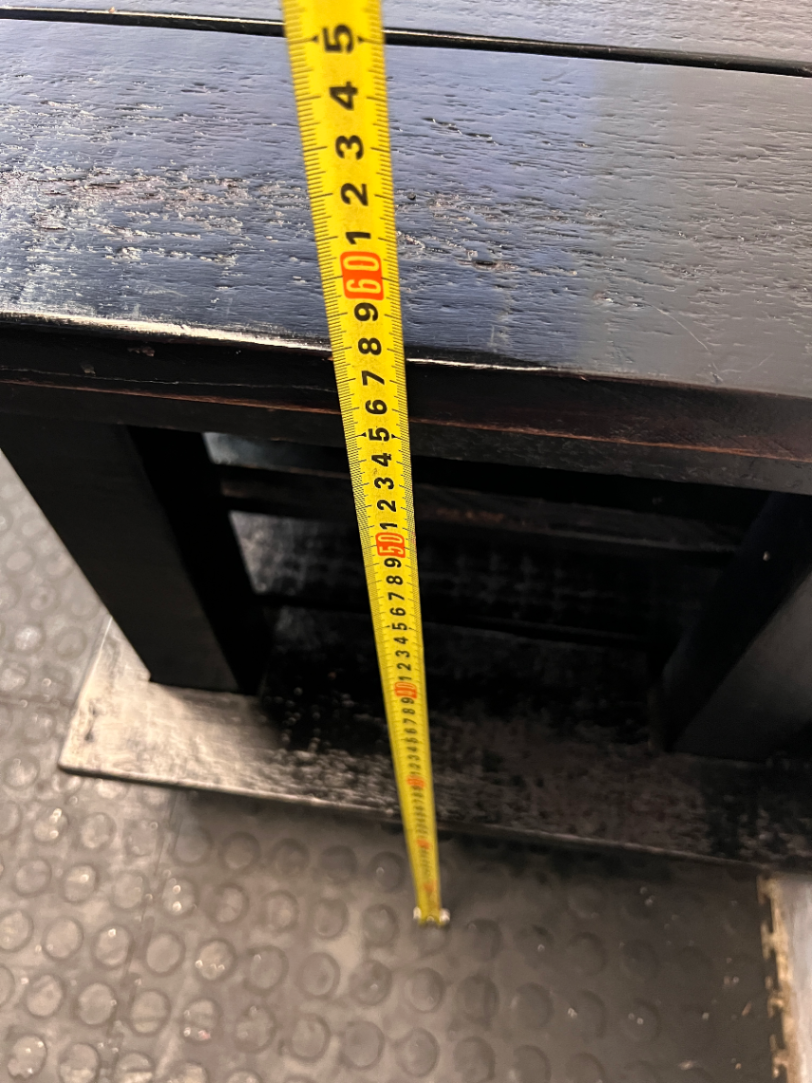 Rustic Black Wooden Side Table - Fair Condition (Visible Scuffs) - 2ndhandwarehouse.com