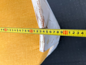 Rustic Chic Wooden Accent Chair with Yellow Cushion