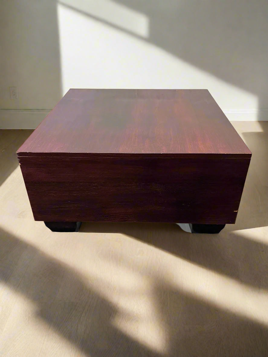 Rustic Dark Wood Coffee Table with Minor Wear from Cape Town