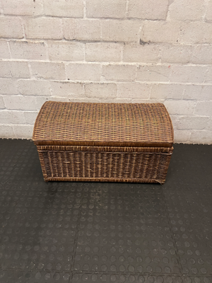 Rustic Domed Wicker Storage Trunk - 2ndhandwarehouse.com