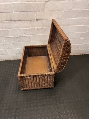 Rustic Domed Wicker Storage Trunk - 2ndhandwarehouse.com