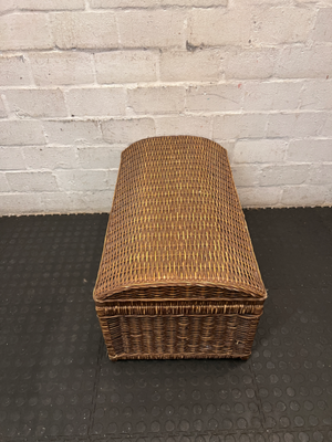 Rustic Domed Wicker Storage Trunk - 2ndhandwarehouse.com