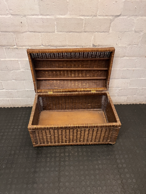 Rustic Domed Wicker Storage Trunk - 2ndhandwarehouse.com