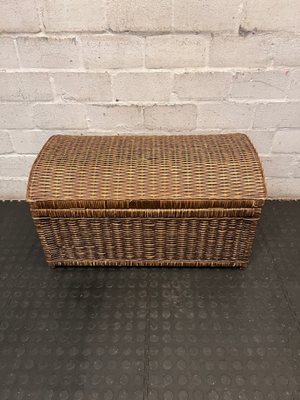 Rustic Domed Wicker Storage Trunk - 2ndhandwarehouse.com