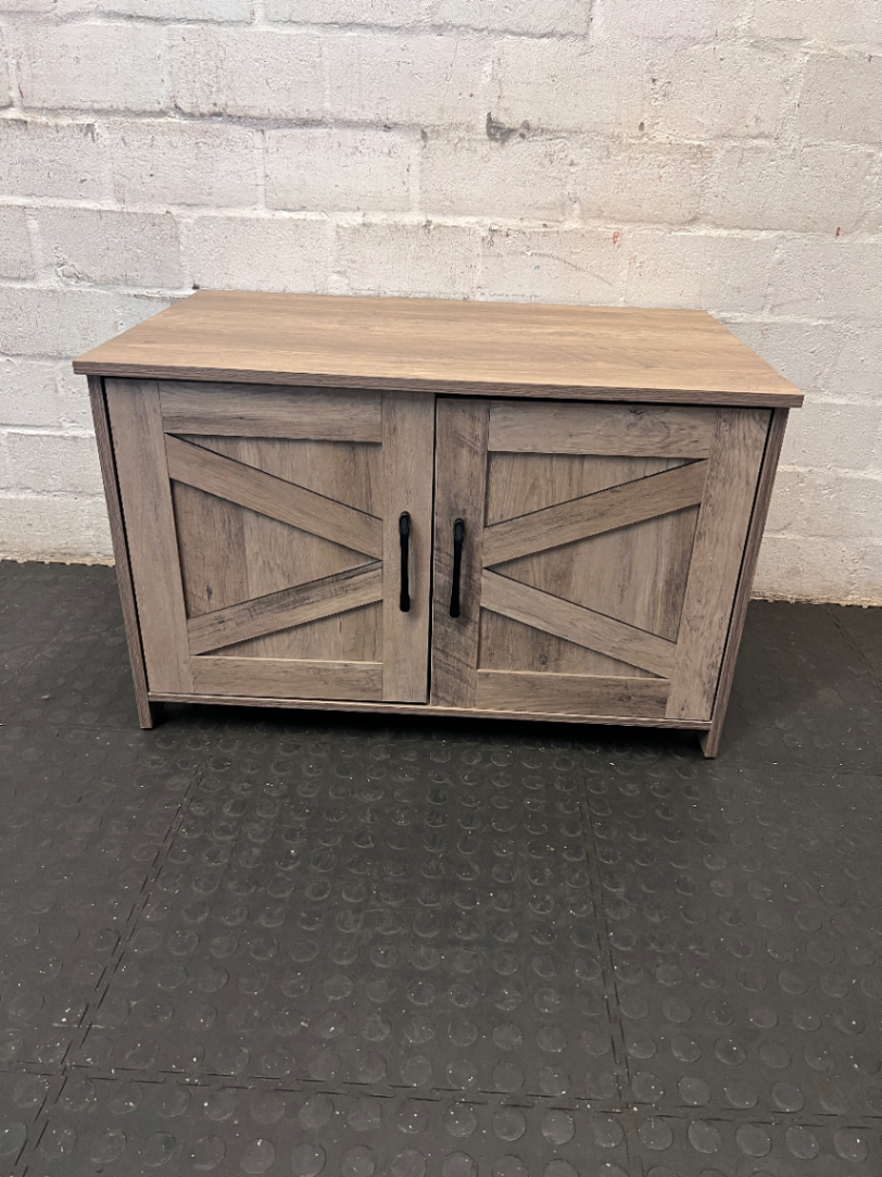 Rustic Grey Wood-Look Cat Litter Box Enclosure Cabinet - 2ndhandwarehouse.com