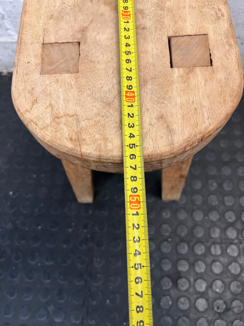 Rustic Oval Wooden Side Table Stool — Well Used Condition - 2ndhandwarehouse.com