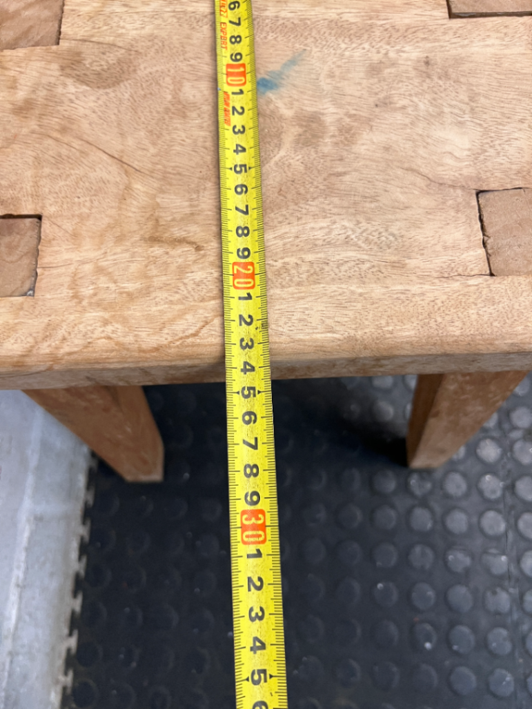 Rustic Oval Wooden Side Table Stool — Well Used Condition - 2ndhandwarehouse.com
