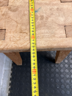 Rustic Oval Wooden Side Table Stool — Well Used Condition - 2ndhandwarehouse.com