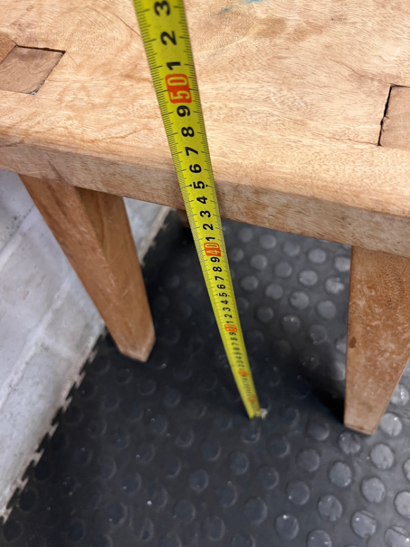 Rustic Oval Wooden Side Table Stool — Well Used Condition - 2ndhandwarehouse.com