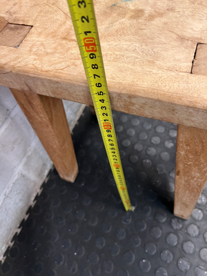 Rustic Oval Wooden Side Table Stool — Well Used Condition - 2ndhandwarehouse.com