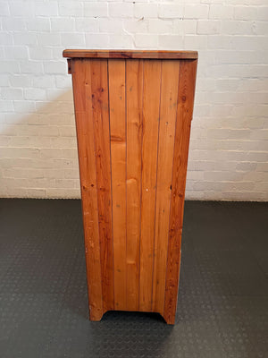 Rustic Pine Display & Storage Cabinet with Glass Doors