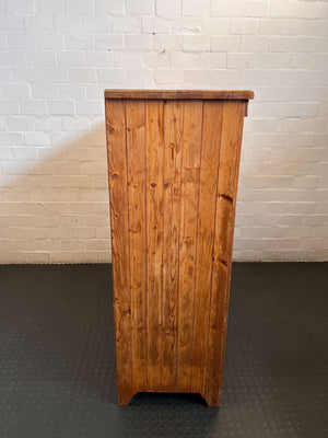 Rustic Pine Display & Storage Cabinet with Glass Doors