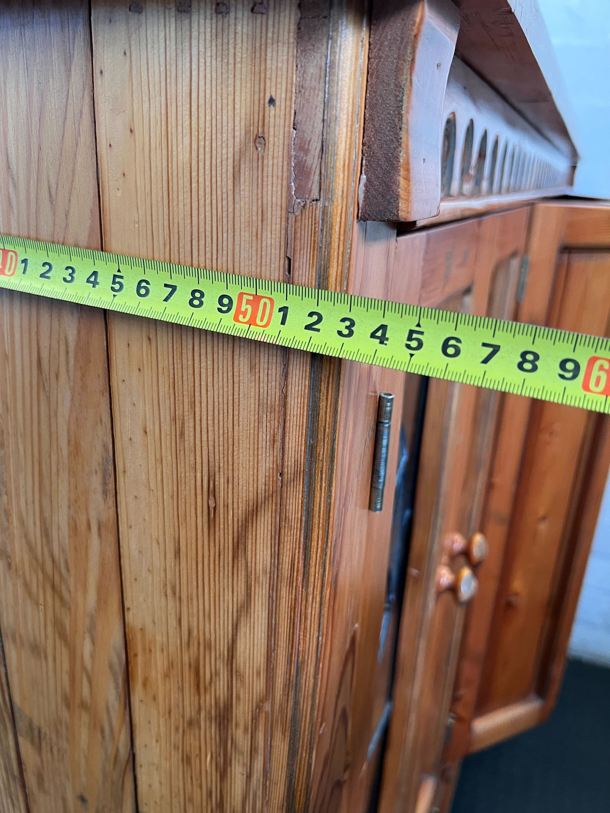 Rustic Pine Display & Storage Cabinet with Glass Doors
