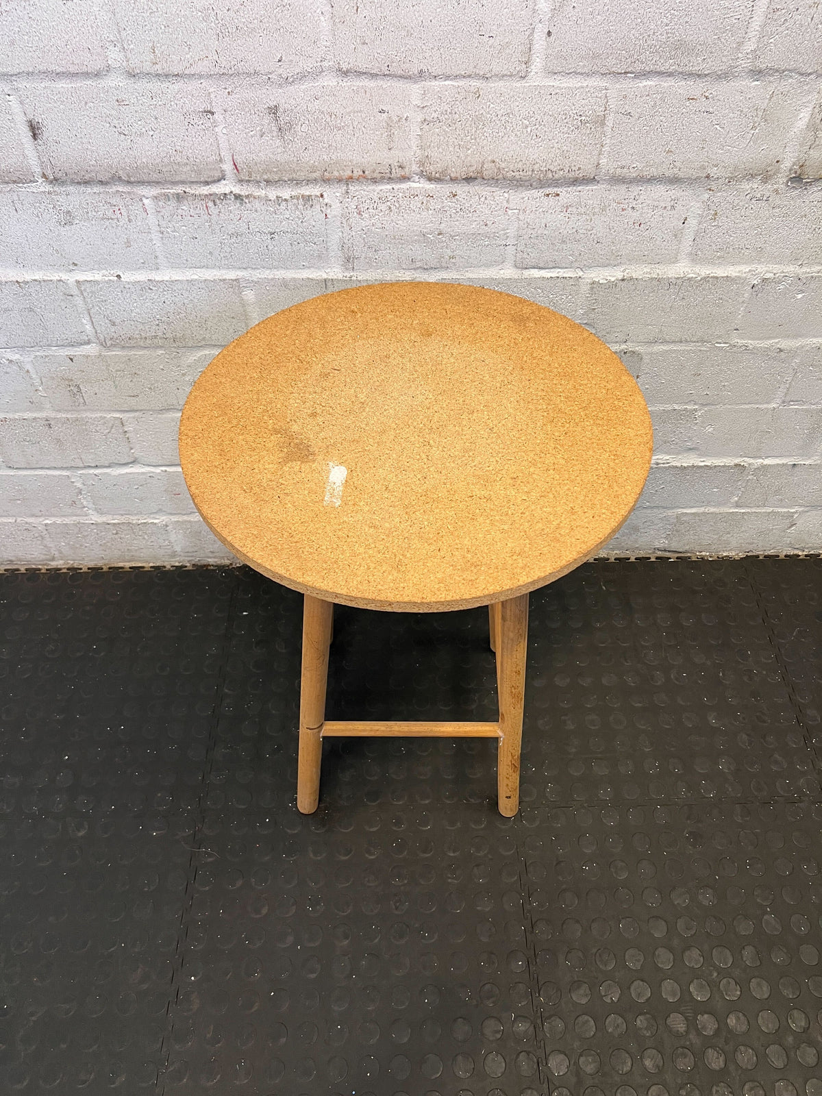Rustic Round Wooden Side Table with Minor Scratches - 2ndhandwarehouse.com