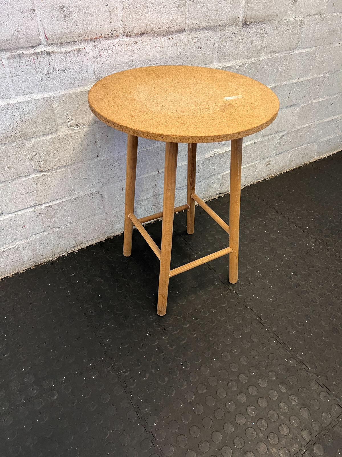 Rustic Round Wooden Side Table with Minor Scratches - 2ndhandwarehouse.com