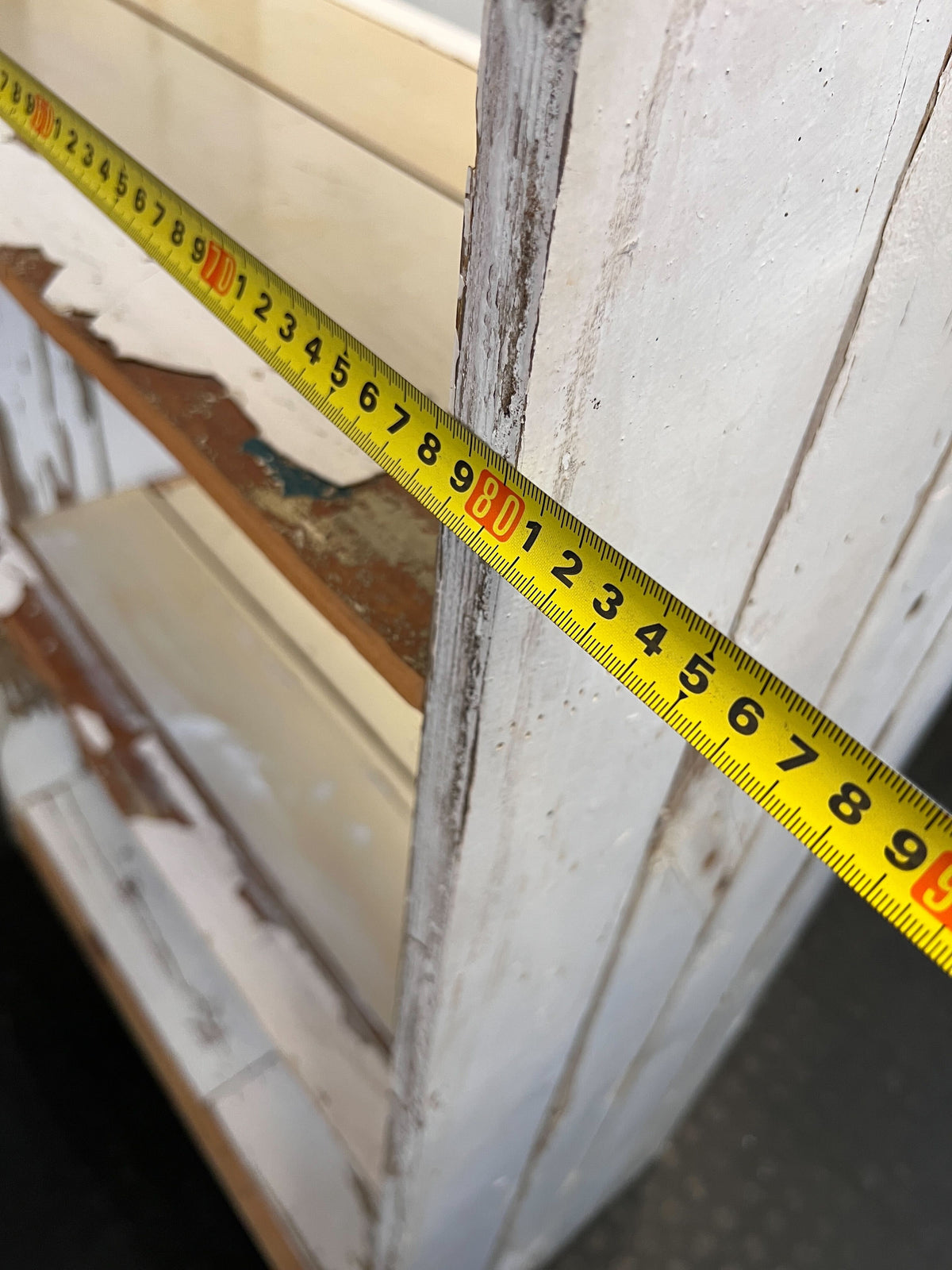 Rustic Shabby Chic Wooden Bookshelf | Distressed White Display Unit 2m x 80 x 40cm