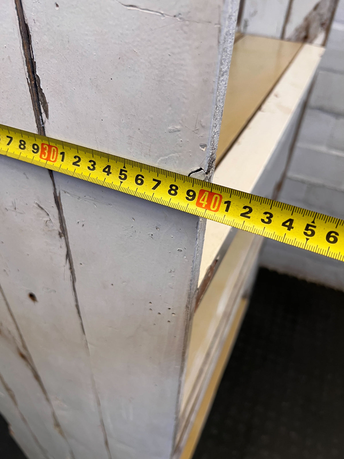 Rustic Shabby Chic Wooden Bookshelf | Distressed White Display Unit 2m x 80 x 40cm