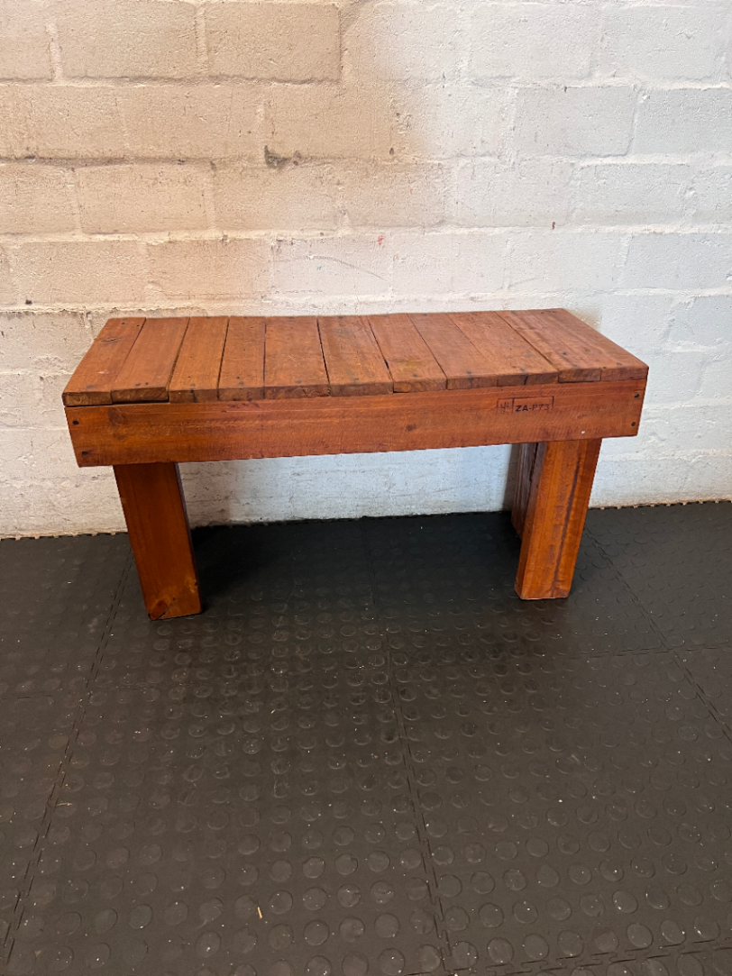 Rustic Small Wooden Bench - Used Fair Condition - 2ndhandwarehouse.com