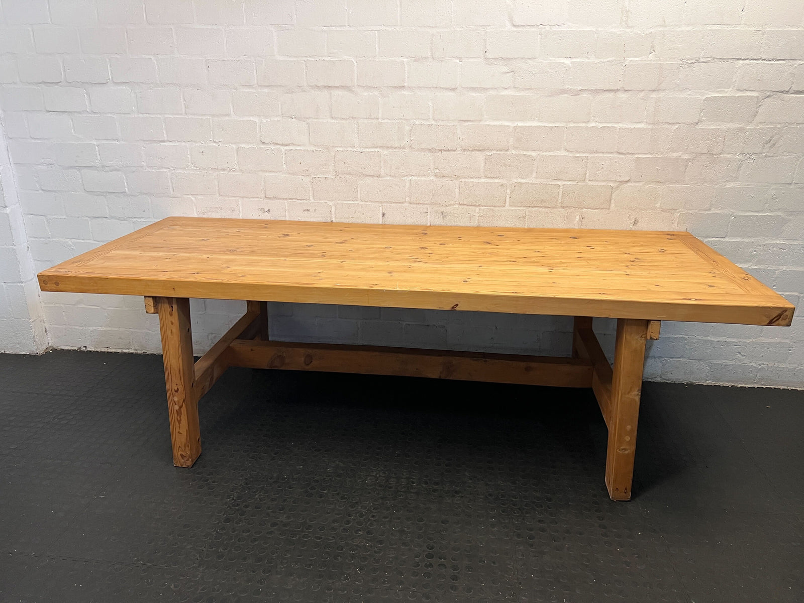 Rustic Solid Pine Dining Table - Natural Wood Finish 2.5 x 1m