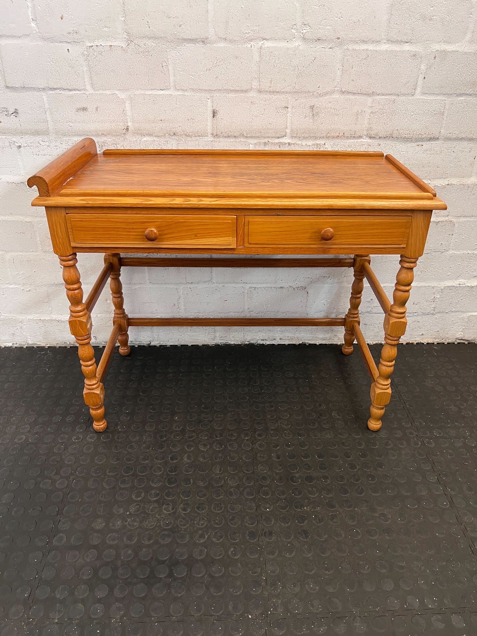 Rustic Solid Wood Console Table with 2 Drawers