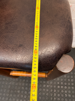 Rustic Timber Bar Chair with Padded Faux-Leather Seat - 2ndhandwarehouse.com