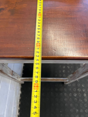 Rustic Wooden Bar Chair with Distressed White Finish