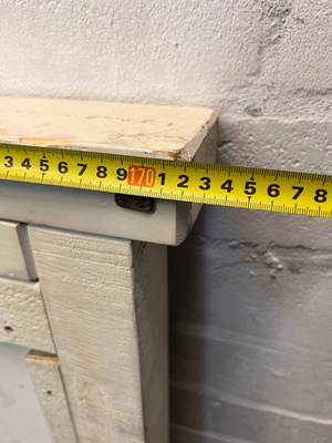 Rustic Wooden Queen Headboard - Minor Chip on Ledge - 2ndhandwarehouse.com