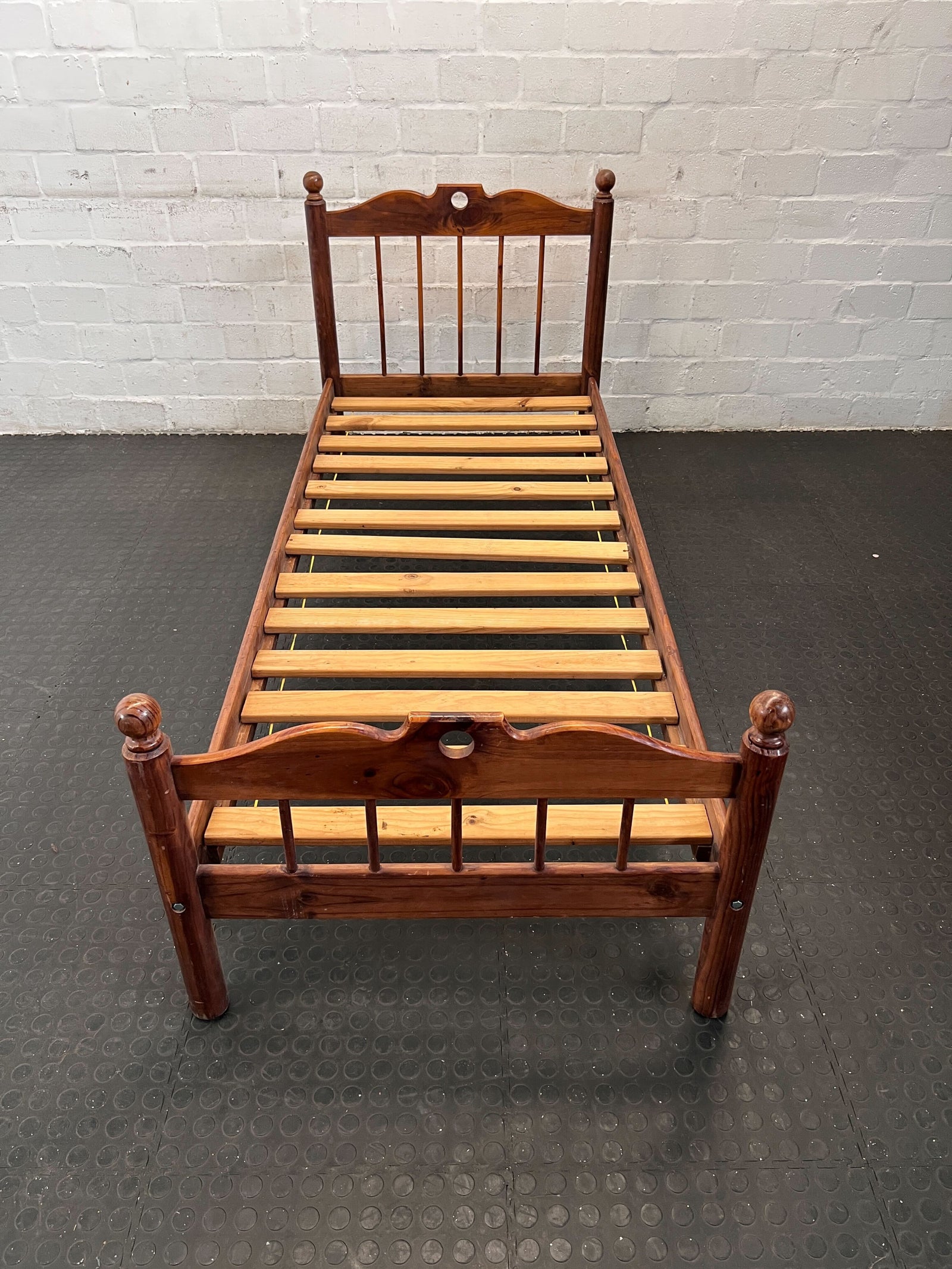 Rustic Wooden Single Bed Frame with Slatted Base – Minor Wear - REDUCED