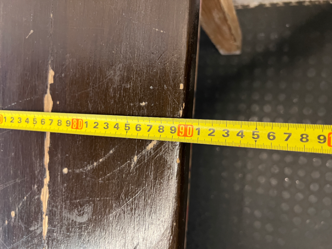Rustic Wooden Table with Floral Detail - Well Used Condition - 2ndhandwarehouse.com