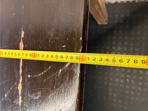 Rustic Wooden Table with Floral Detail - Well Used Condition - 2ndhandwarehouse.com