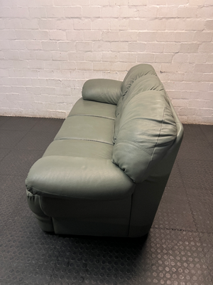 Sage Green 3 Seater Padded Couch — Small Tear on 1-Seater Couch