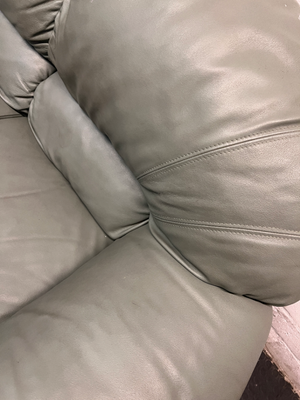 Sage Green 3 Seater Padded Couch — Small Tear on 1-Seater Couch