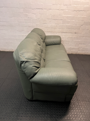 Sage Green 3 Seater Padded Couch — Small Tear on 1-Seater Couch