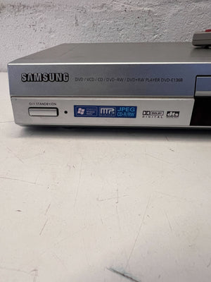 Samsung DVD Player with Remote - Sleek Silver Design, Minor Scratches